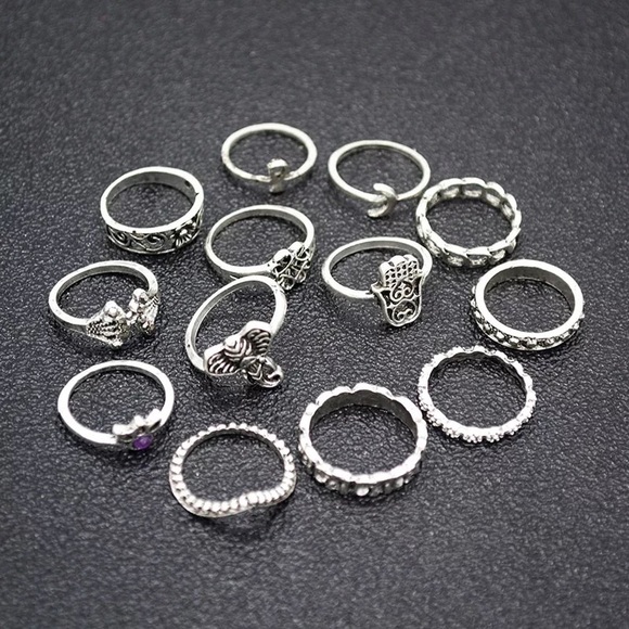 3/$30 🤍 Bohemian Silver Ring Set - Picture 2 of 5